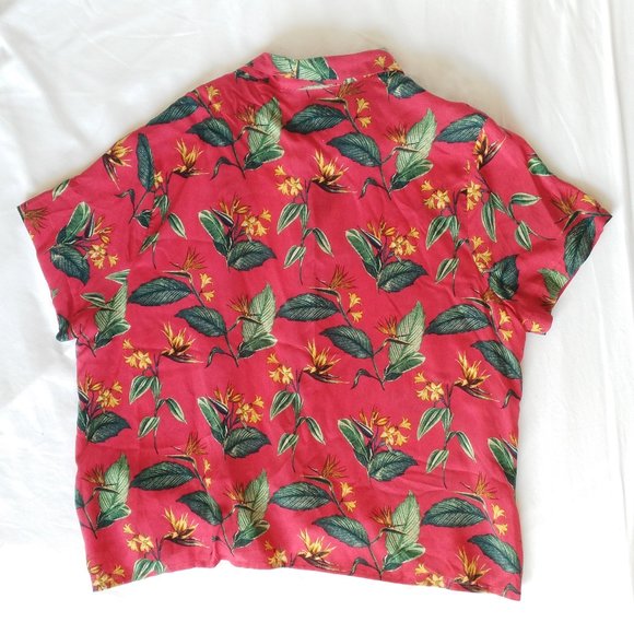 Forever 21 Tropical Button Down Blouse Shirt wTags - Picture 3 of 4